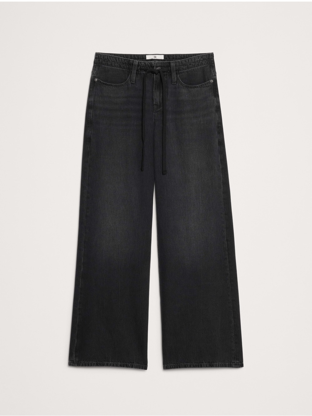 NWT - Banana Republic Black Wide-Leg Jeans with Drawstring - Size 26
